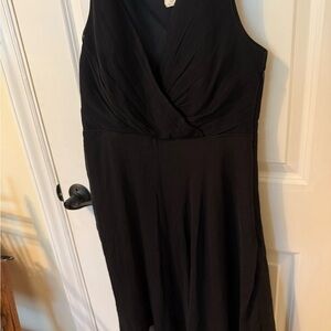 J. Crew Black Sleeveless Wrap-Style Midi Dress